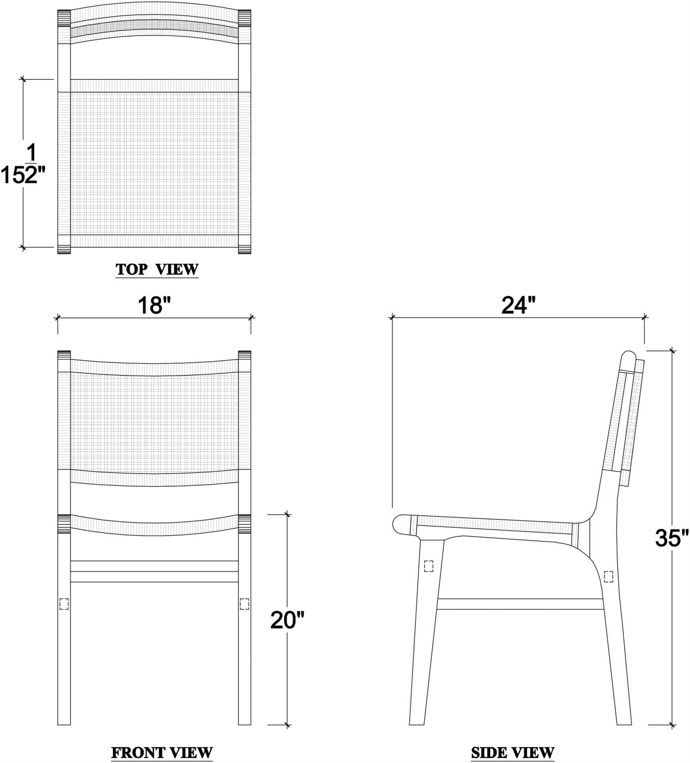 Bramble Logan Dining Chair w/ Rattan — Teak Rust Natural / Rattan Natural
