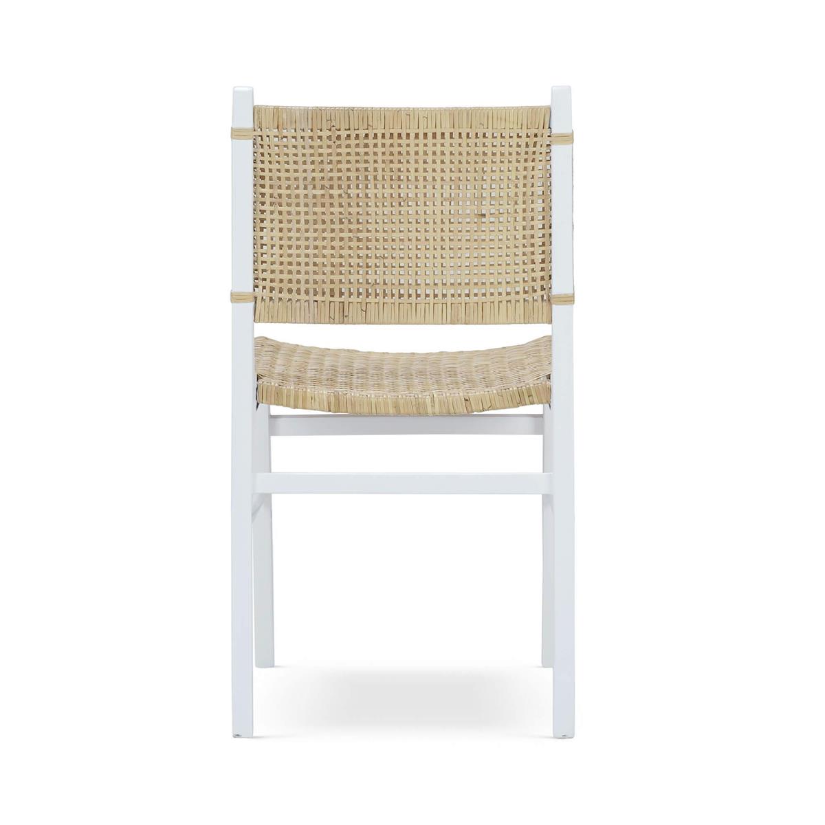 Bramble Logan Dining Chair w/ Rattan — True White *
