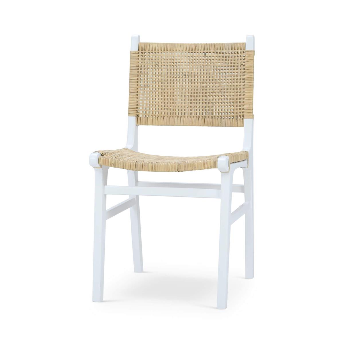 Bramble Logan Dining Chair w/ Rattan — True White *