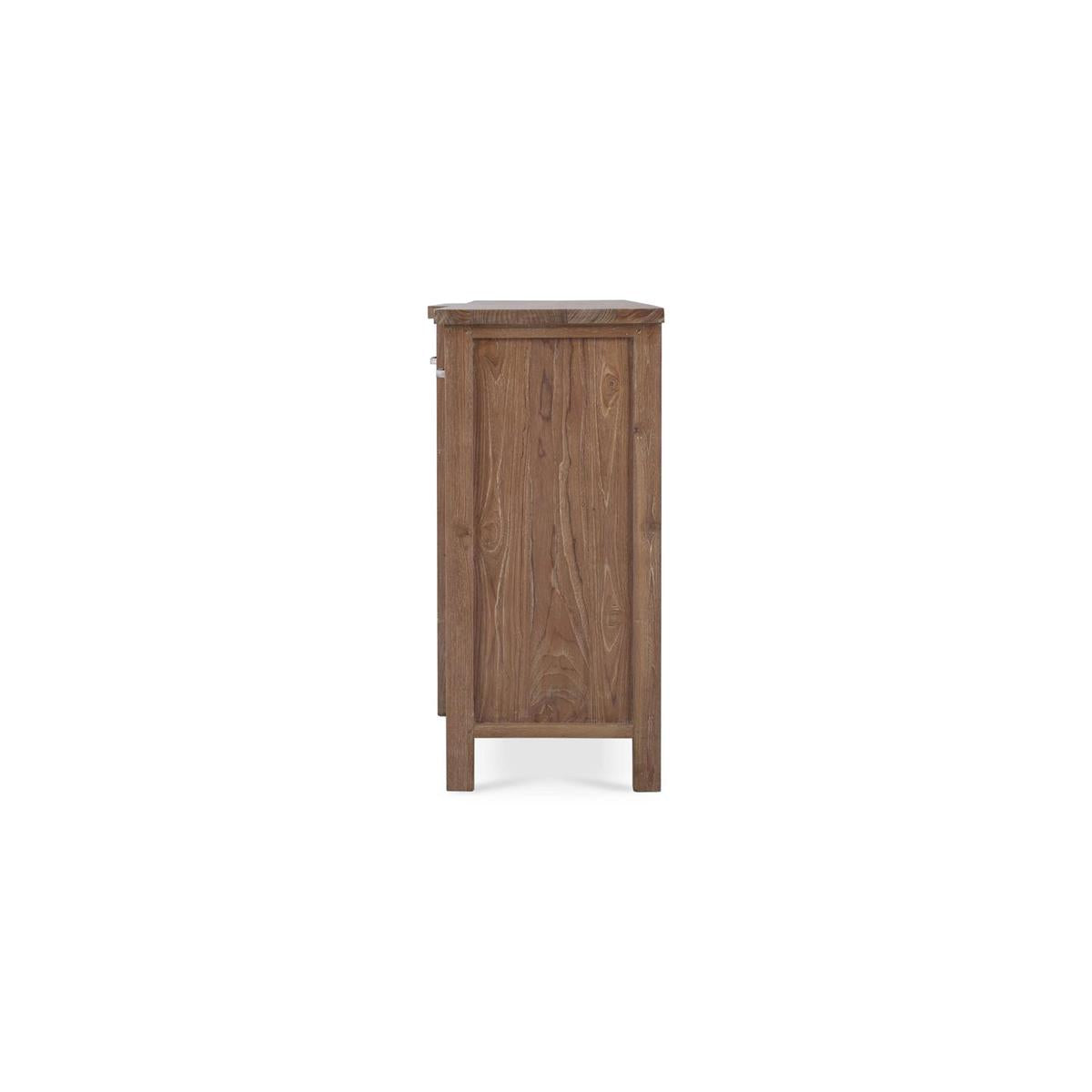 Bramble Silvia Reclaimed Teak 3 Door Sideboard — Teak Straw / Rattan Natural