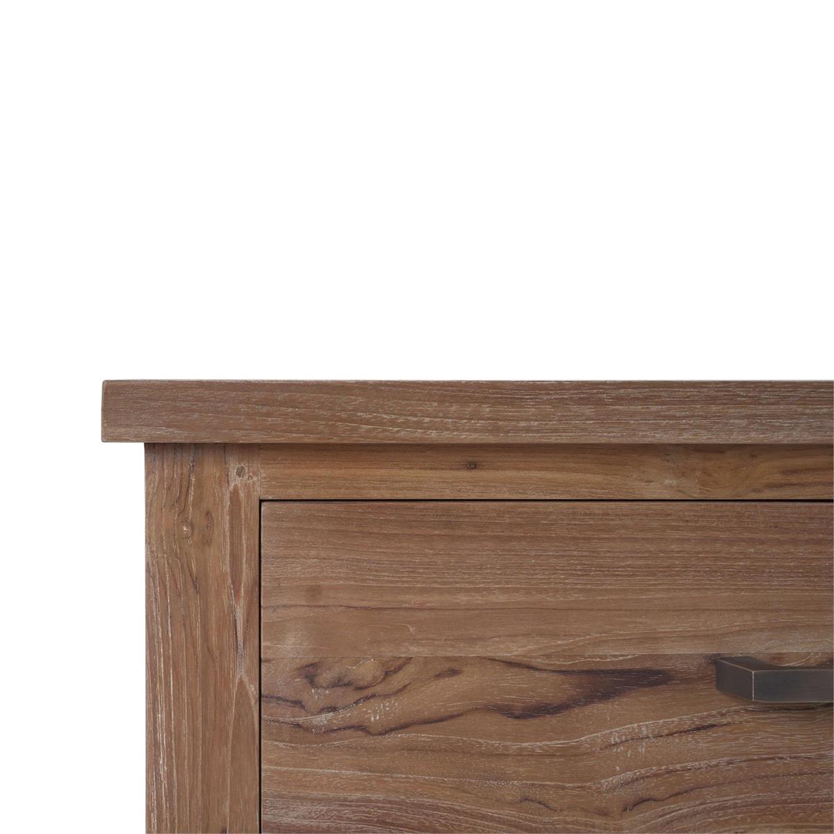 Bramble Silvia Reclaimed Teak 3 Door Sideboard — Teak Straw / Rattan Natural