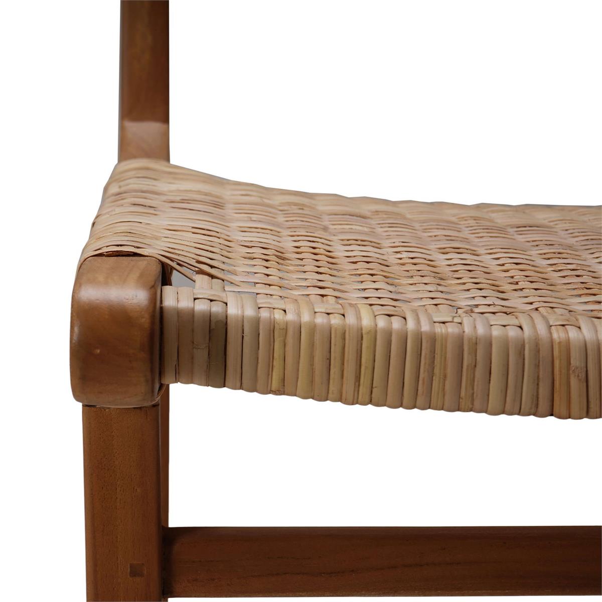 Bramble Logan Counter Stool w/ Rattan — Teak Rust Natural / Rattan Natural