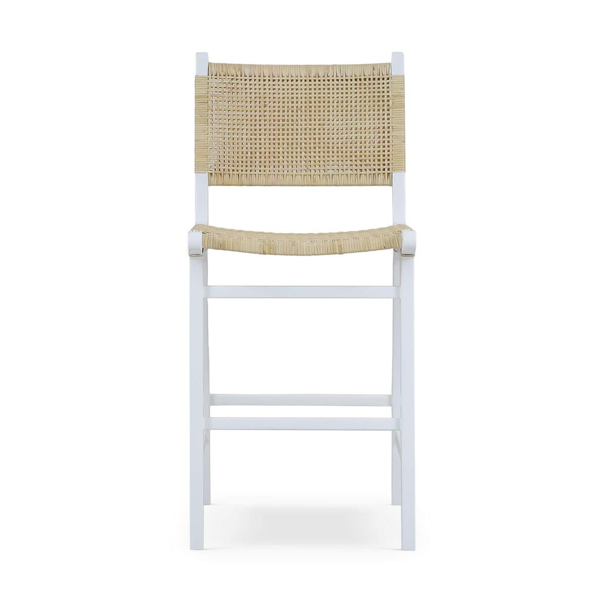 Bramble Logan Counter Stool w/ Rattan — True White *