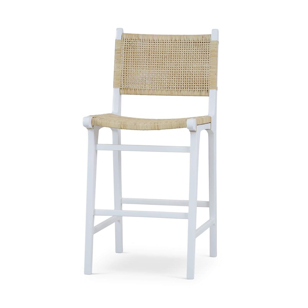 Bramble Logan Counter Stool w/ Rattan — True White *