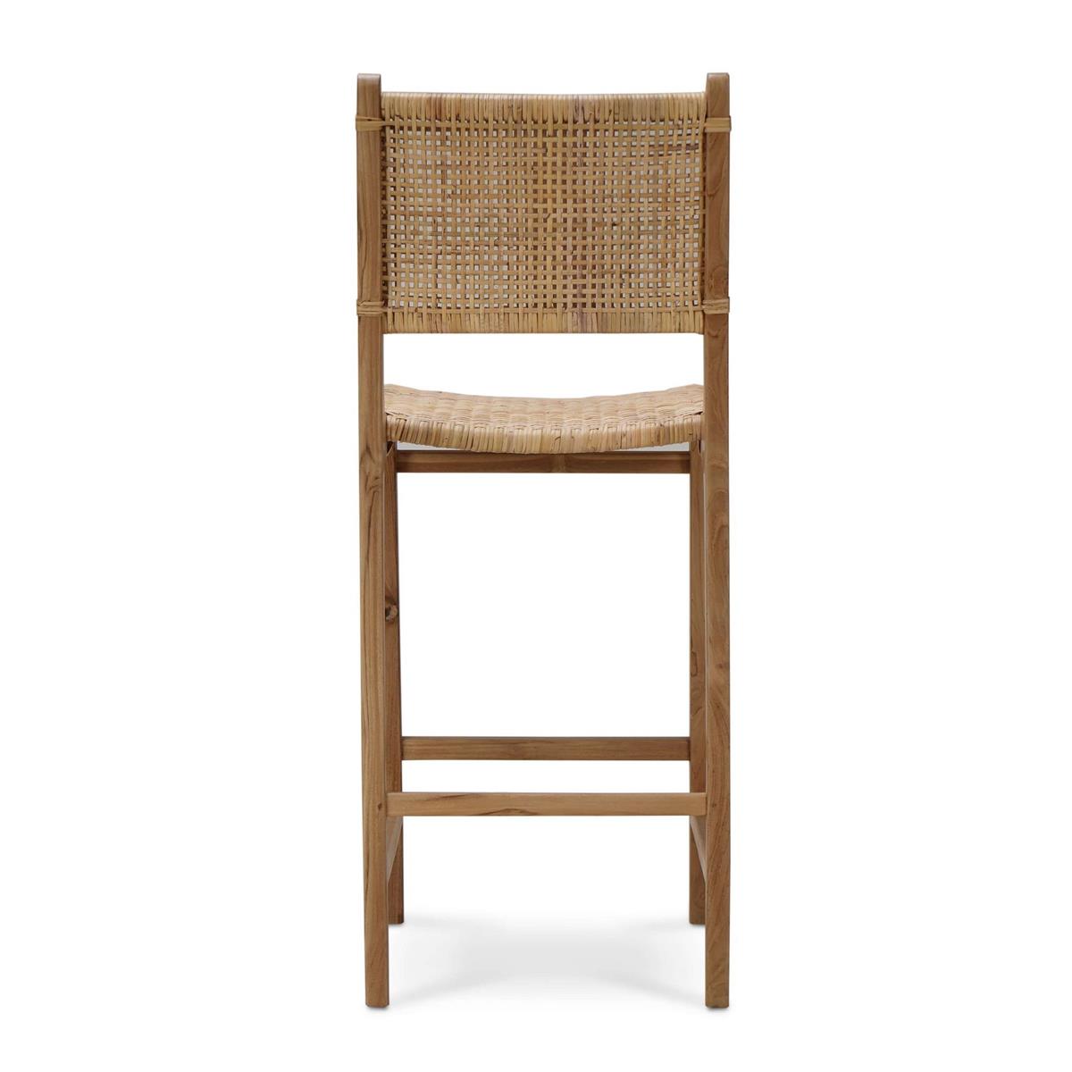 Bramble Logan Barstool w/ Rattan — Teak Rust Natural / Rattan Natural