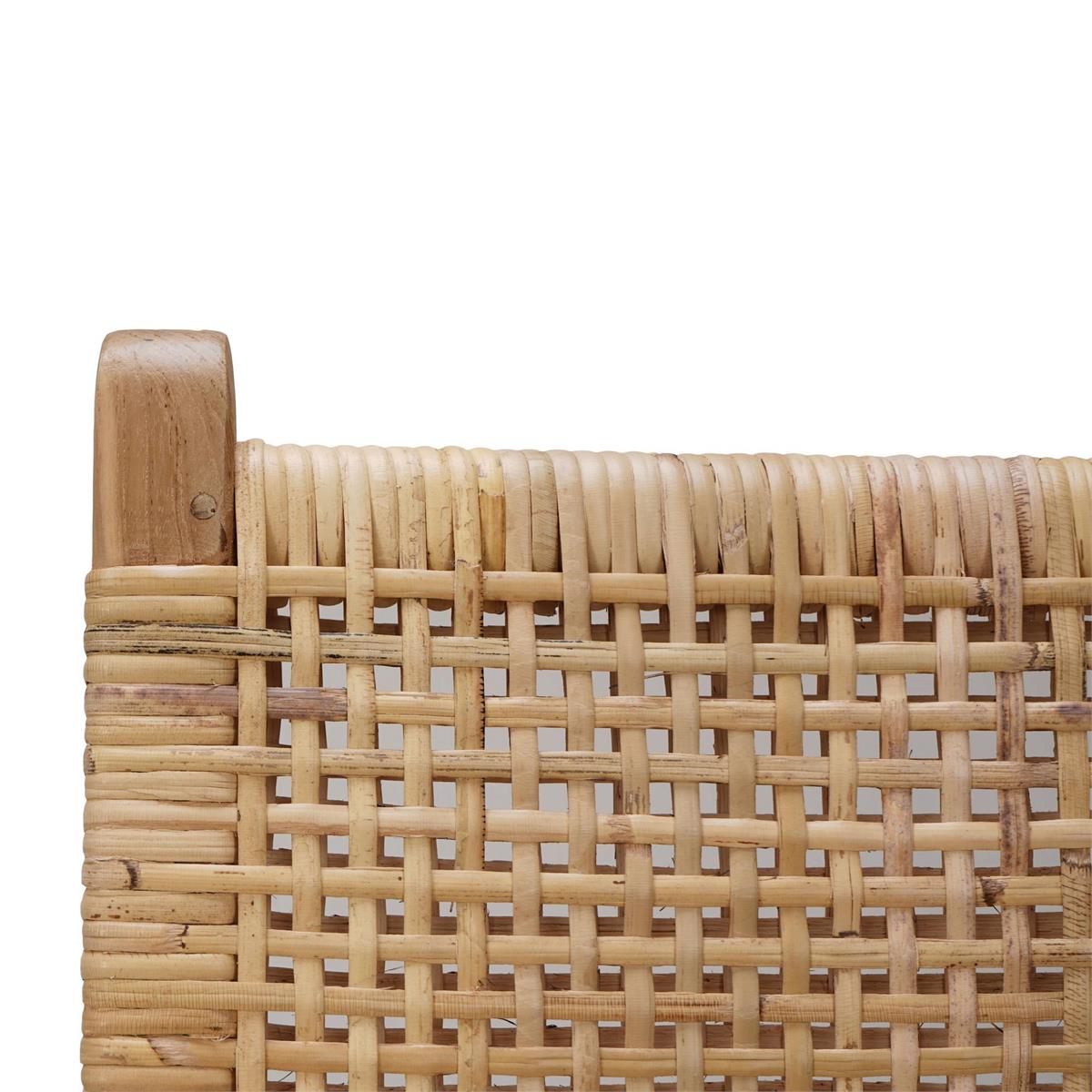 Bramble Logan Barstool w/ Rattan — Teak Rust Natural / Rattan Natural