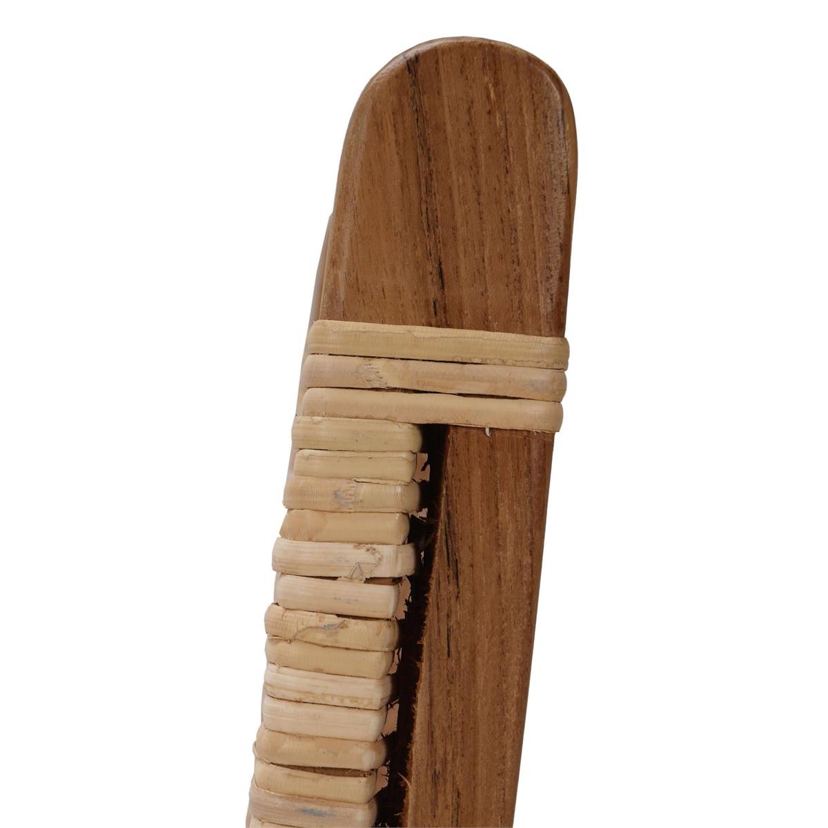 Bramble Logan Barstool w/ Rattan — Teak Rust Natural / Rattan Natural