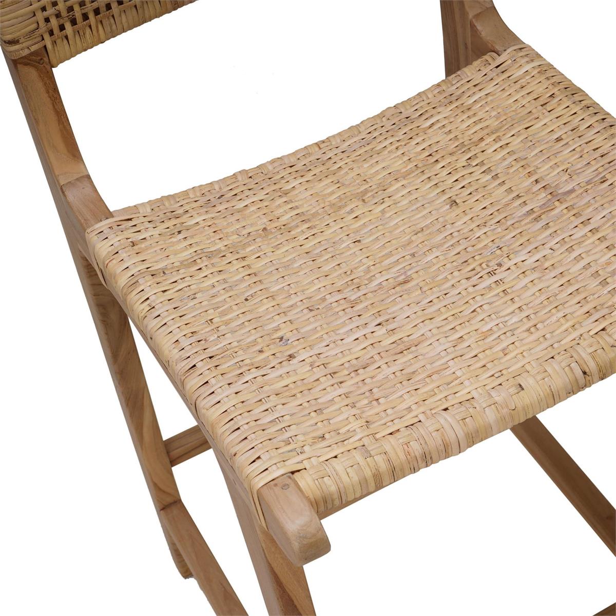 Bramble Logan Barstool w/ Rattan — Teak Rust Natural / Rattan Natural