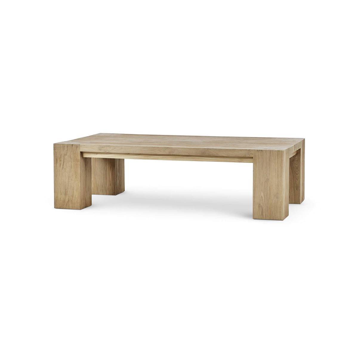 Bramble Tuscan Rustic Distressed Teak Coffee Table — Teak Natural