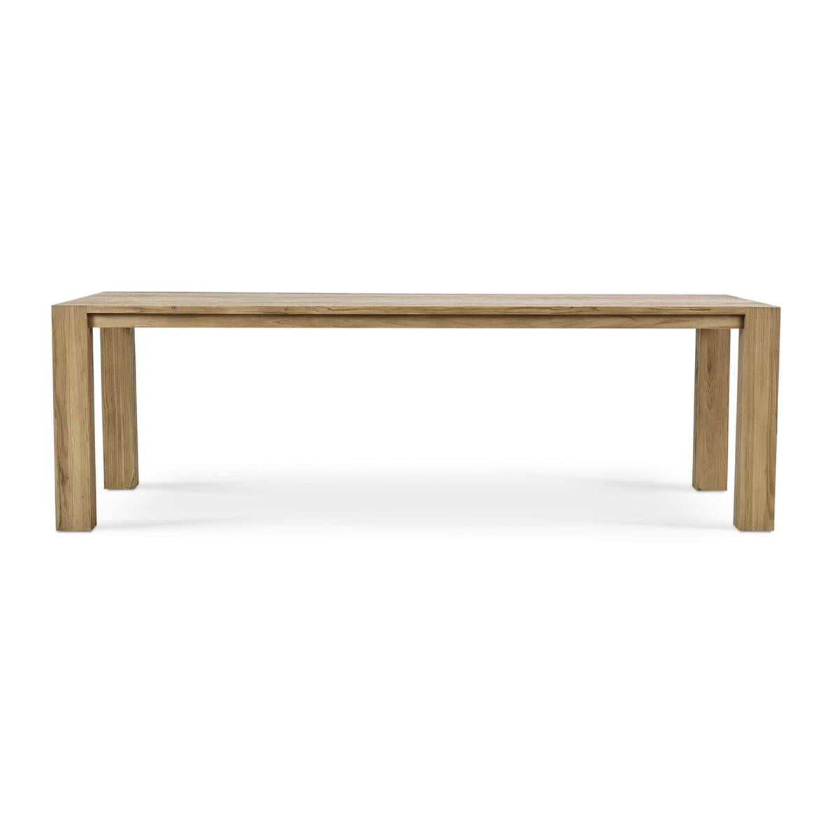 Bramble Tuscan Rustic Distressed Teak Dining Table 96'' — Teak Natural