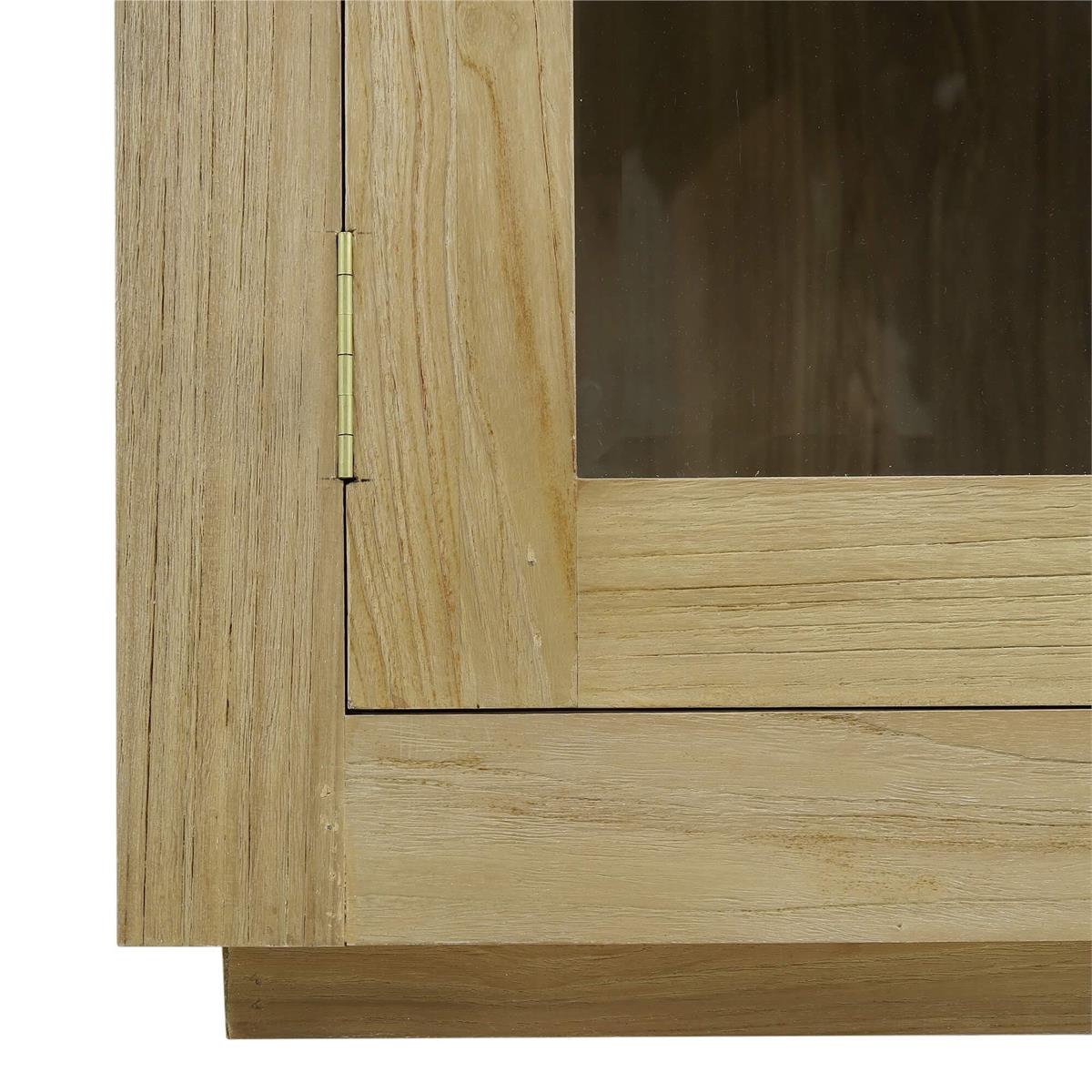 Bramble Tuscan Rustic Distressed Teak Display Cabinet — Teak Natural