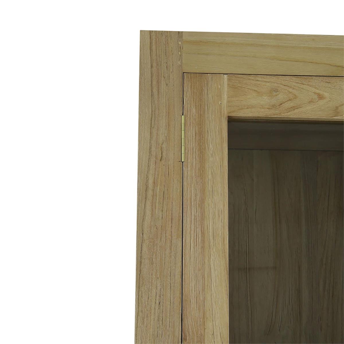 Bramble Tuscan Rustic Distressed Teak Display Cabinet — Teak Natural
