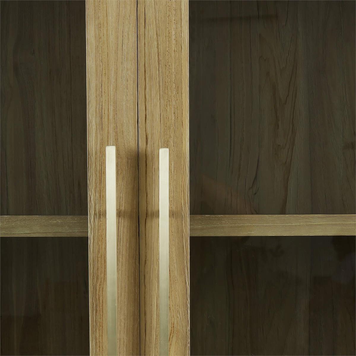 Bramble Tuscan Rustic Distressed Teak Display Cabinet — Teak Natural
