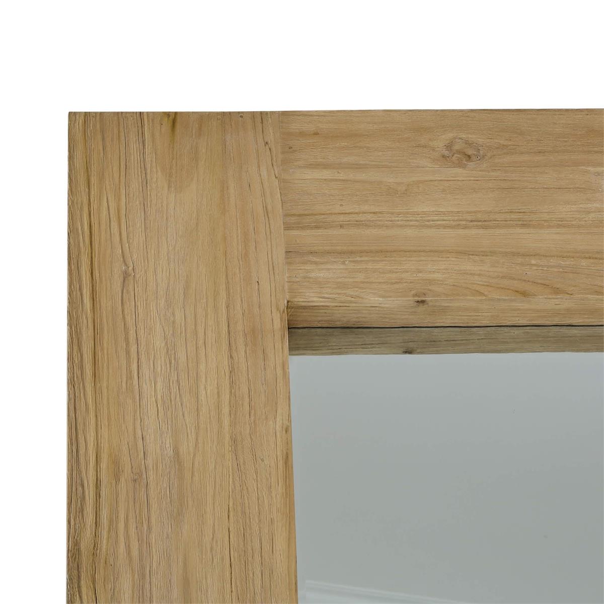Bramble Tuscan Rustic Distressed Teak Large Mirror — Teak Natural