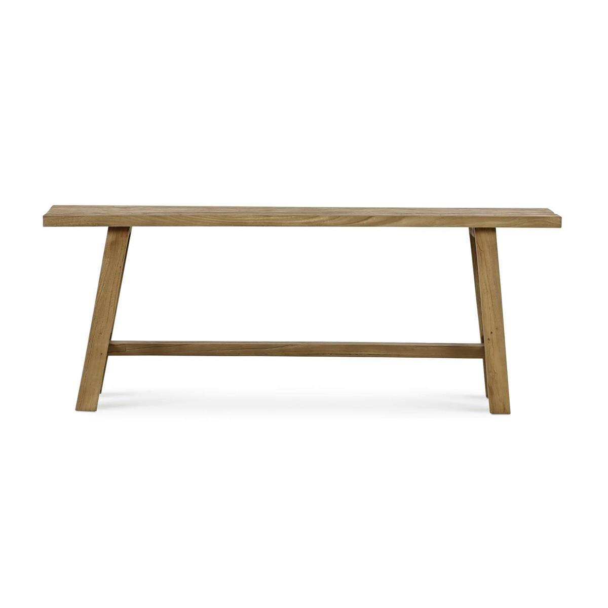 Bramble Tuscan Rustic Distressed Teak Bench — Teak Natural