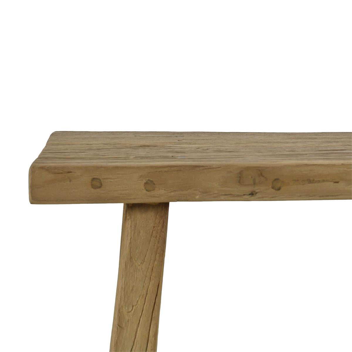 Bramble Tuscan Rustic Distressed Teak Stool — Teak Natural