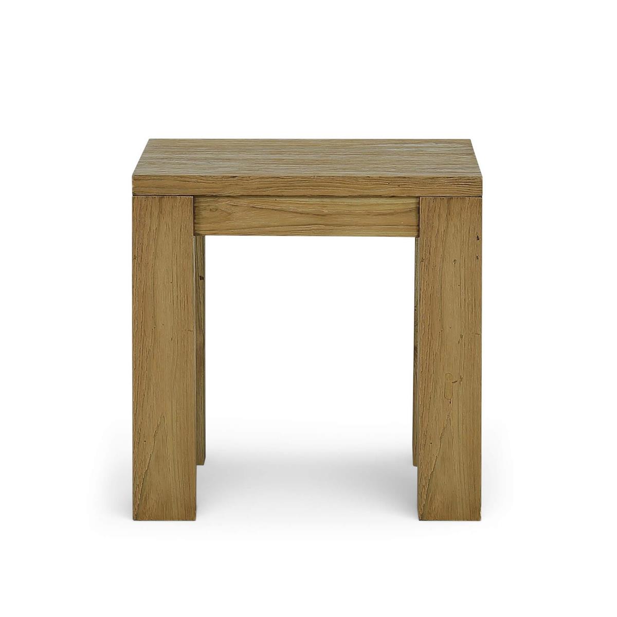 Bramble Tuscan Rustic Distressed Teak Side Table — Teak Natural