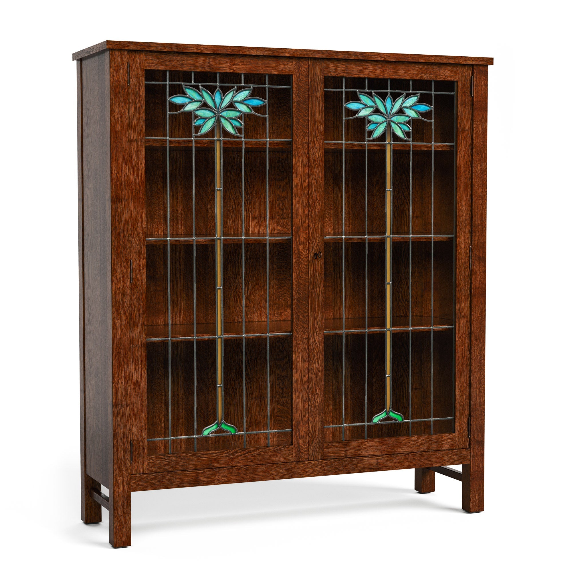 125th Anniversary LaSalle Stained Glass Bookcase - Stickley Furniture | Mattress
