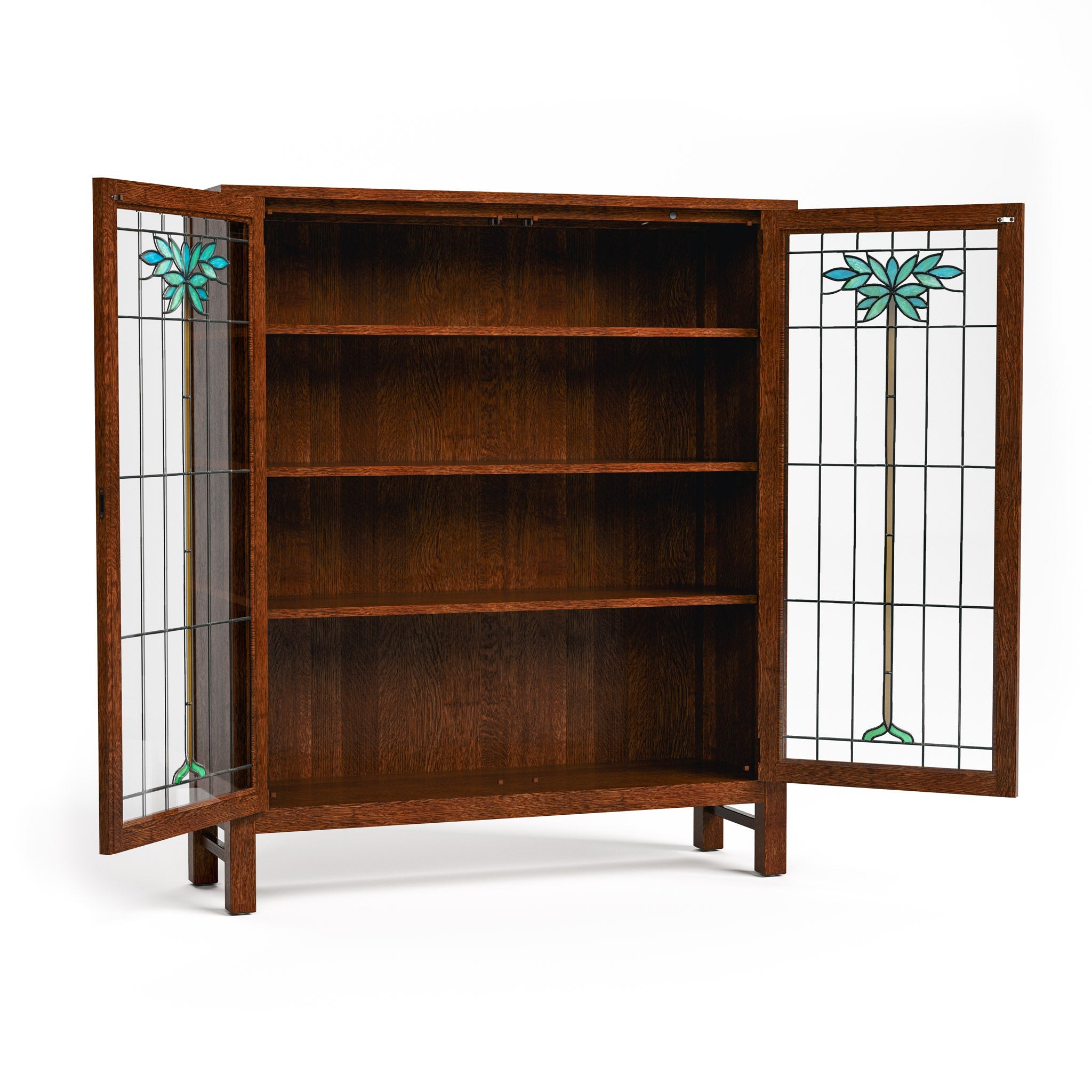 125th Anniversary LaSalle Stained Glass Bookcase - Stickley Furniture | Mattress