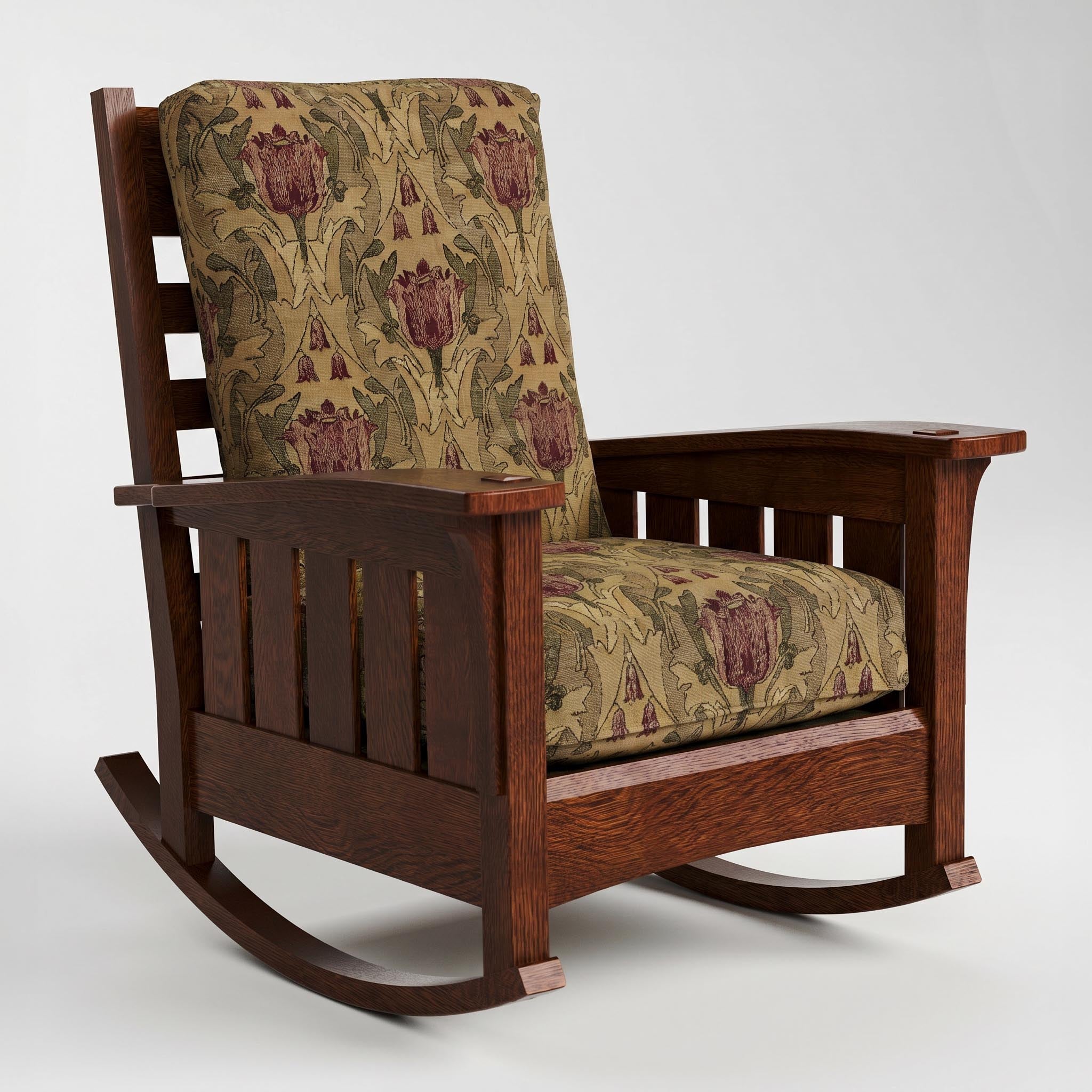 Stickley Bow Arm Rocker with Loose Cushion