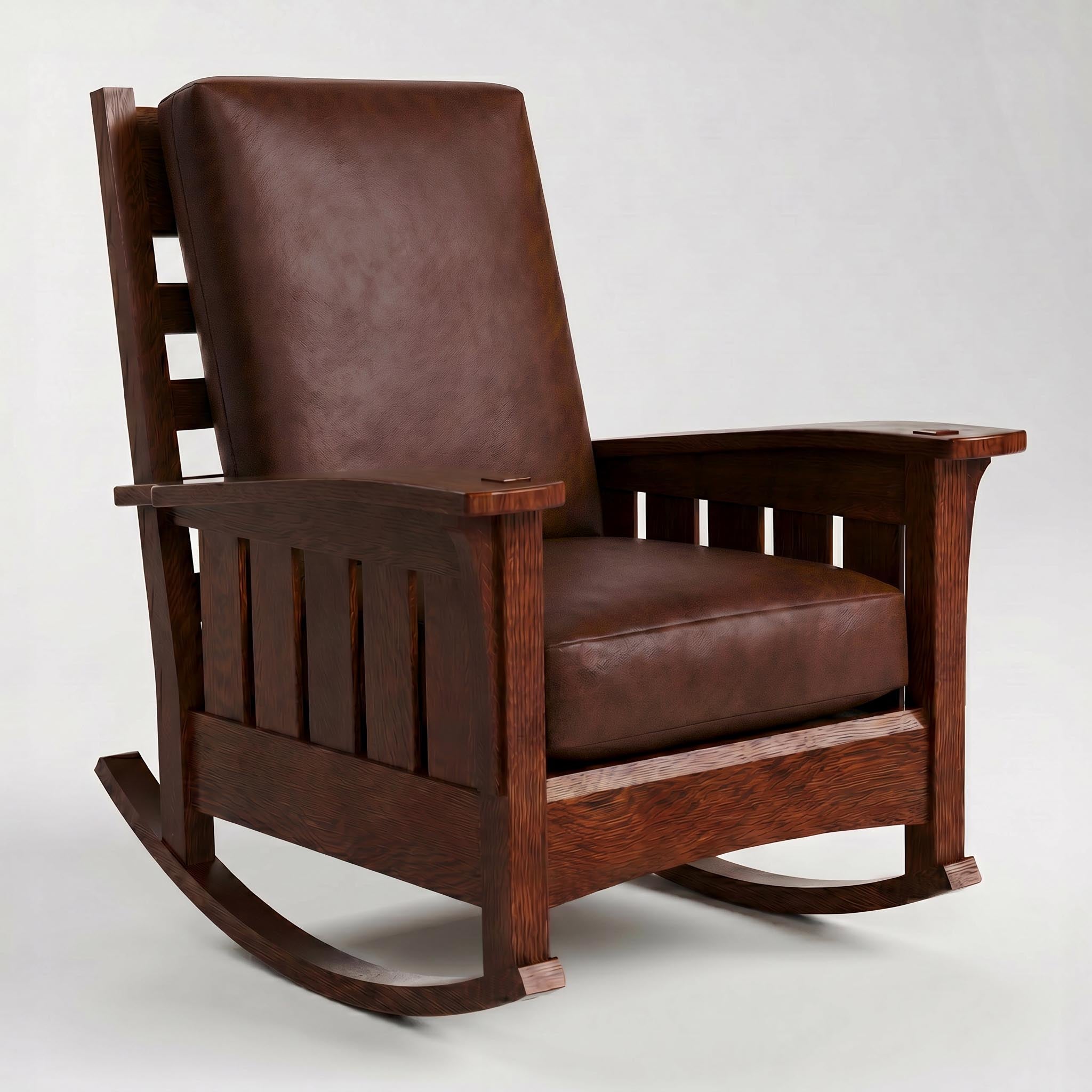 Stickley Bow Arm Rocker with Loose Cushion