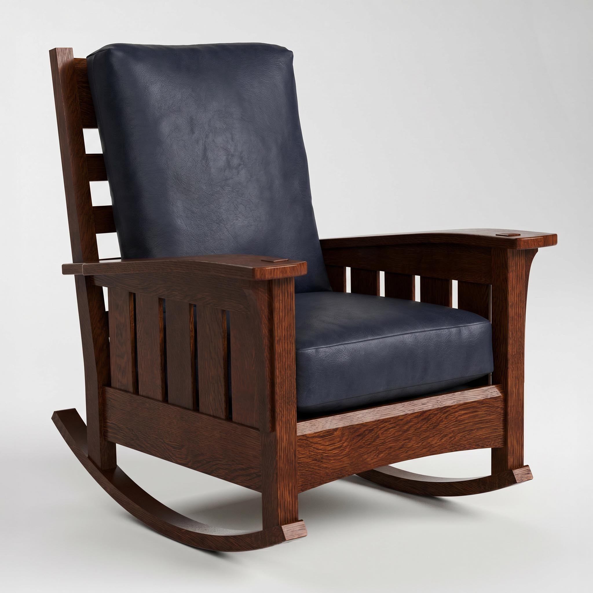 Stickley Bow Arm Rocker with Loose Cushion