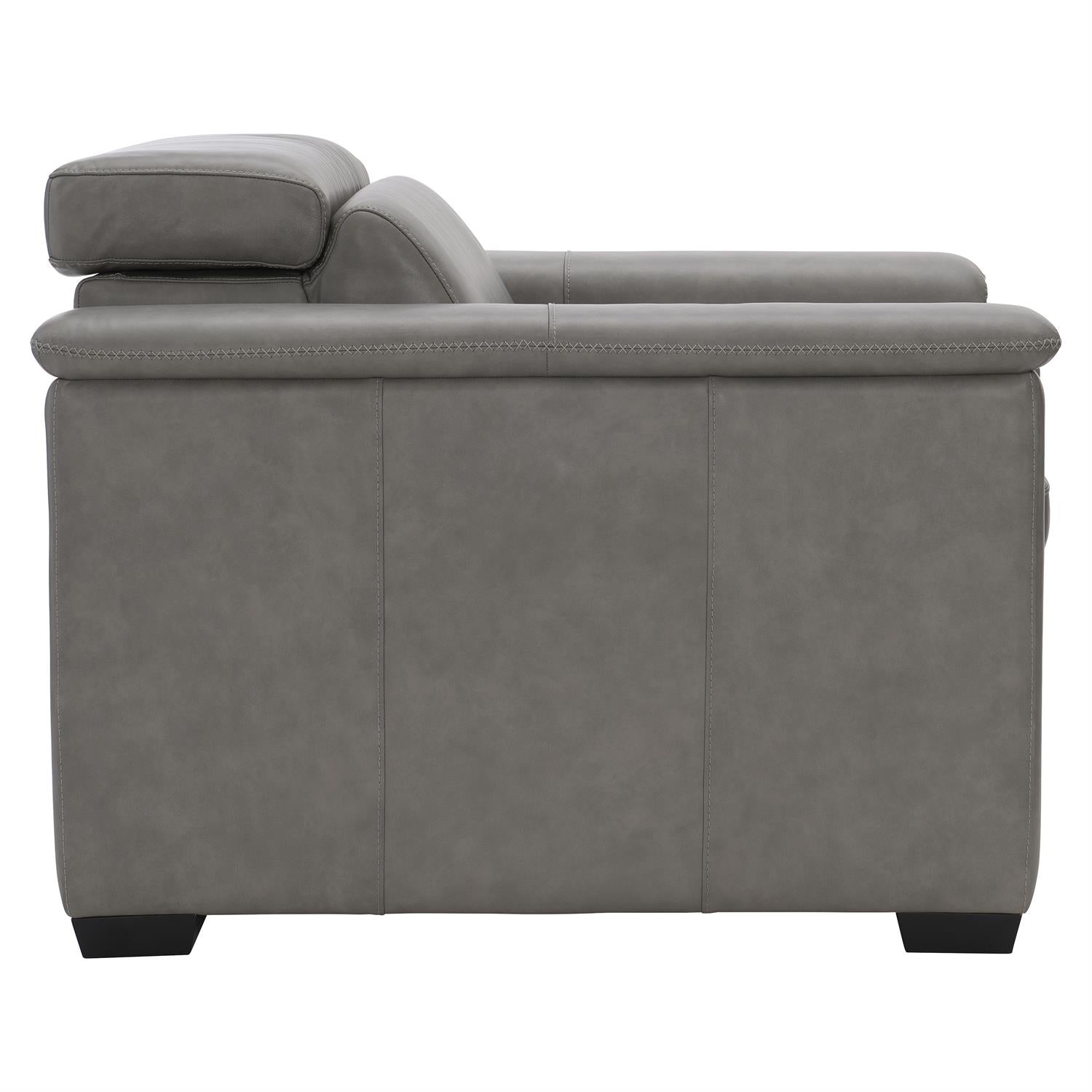 Bernhardt Lioni Leather Power Motion Chair — Gray