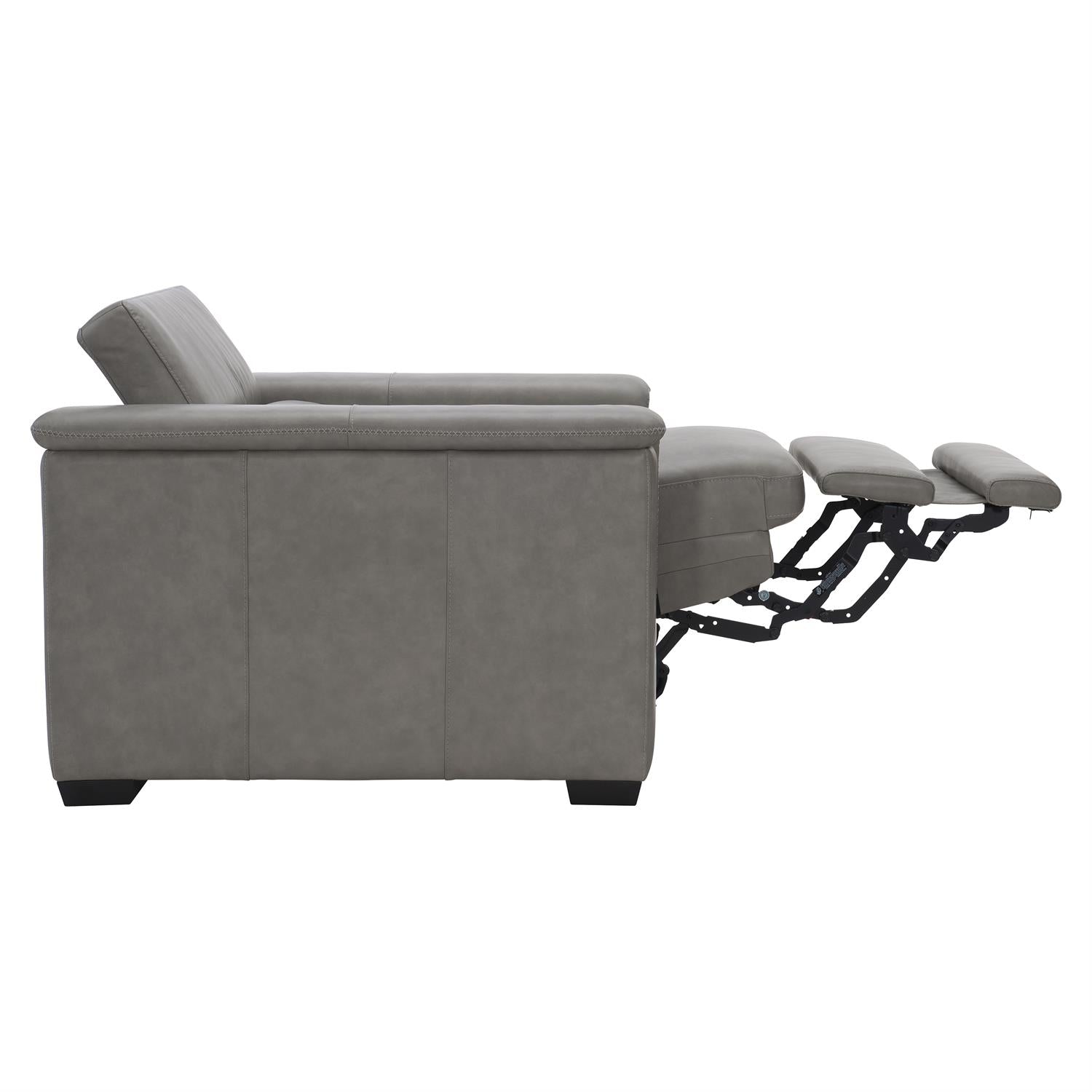 Bernhardt Lioni Leather Power Motion Chair — Gray