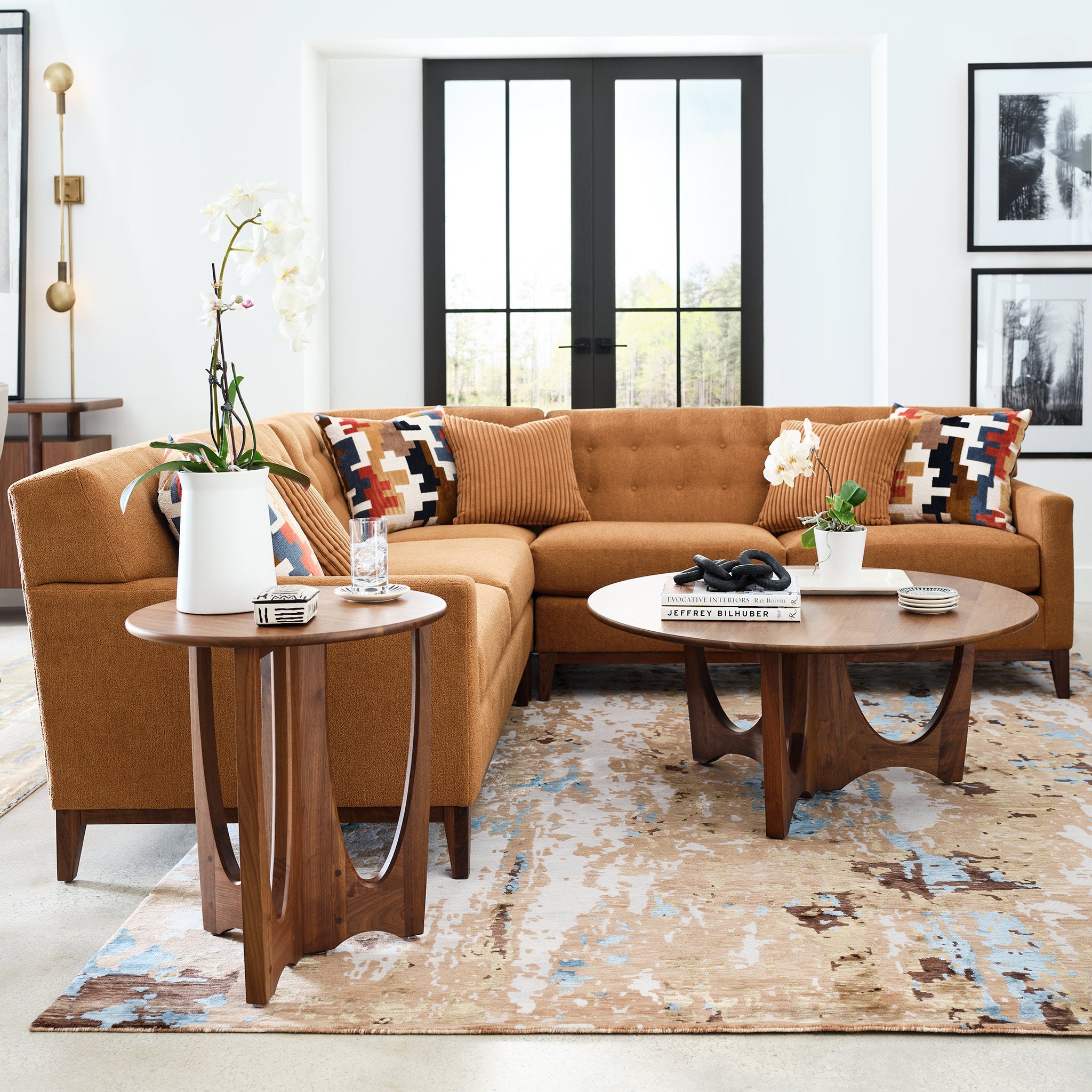 Walnut Grove Tufted-Back Corner Sectional - 96-6190-CSECT-7647-85