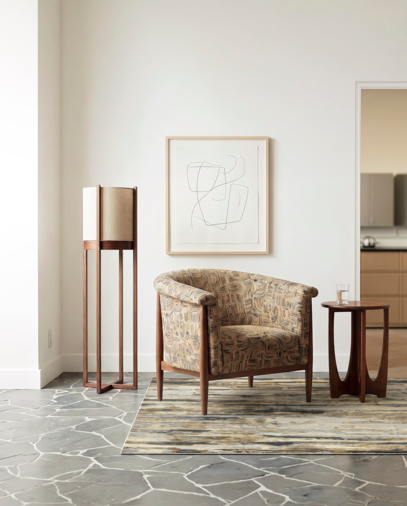 Stickley Walnut Grove Inset Shade Floor Lamp — Walnut Grove Inset Shade Floor Lamp Lifestyle 1