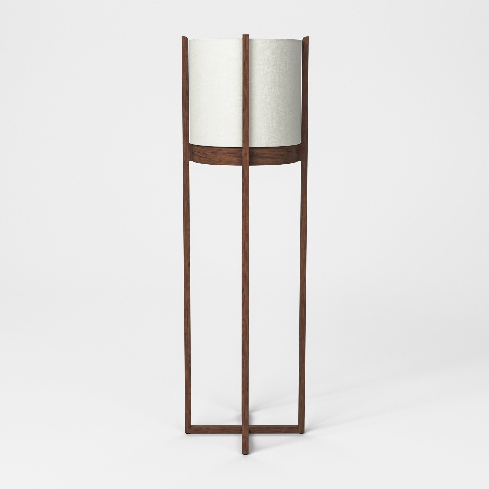 Stickley Walnut Grove Inset Shade Floor Lamp — Walnut Grove Inset Shade Floor Lamp Light Off No Cord Front
