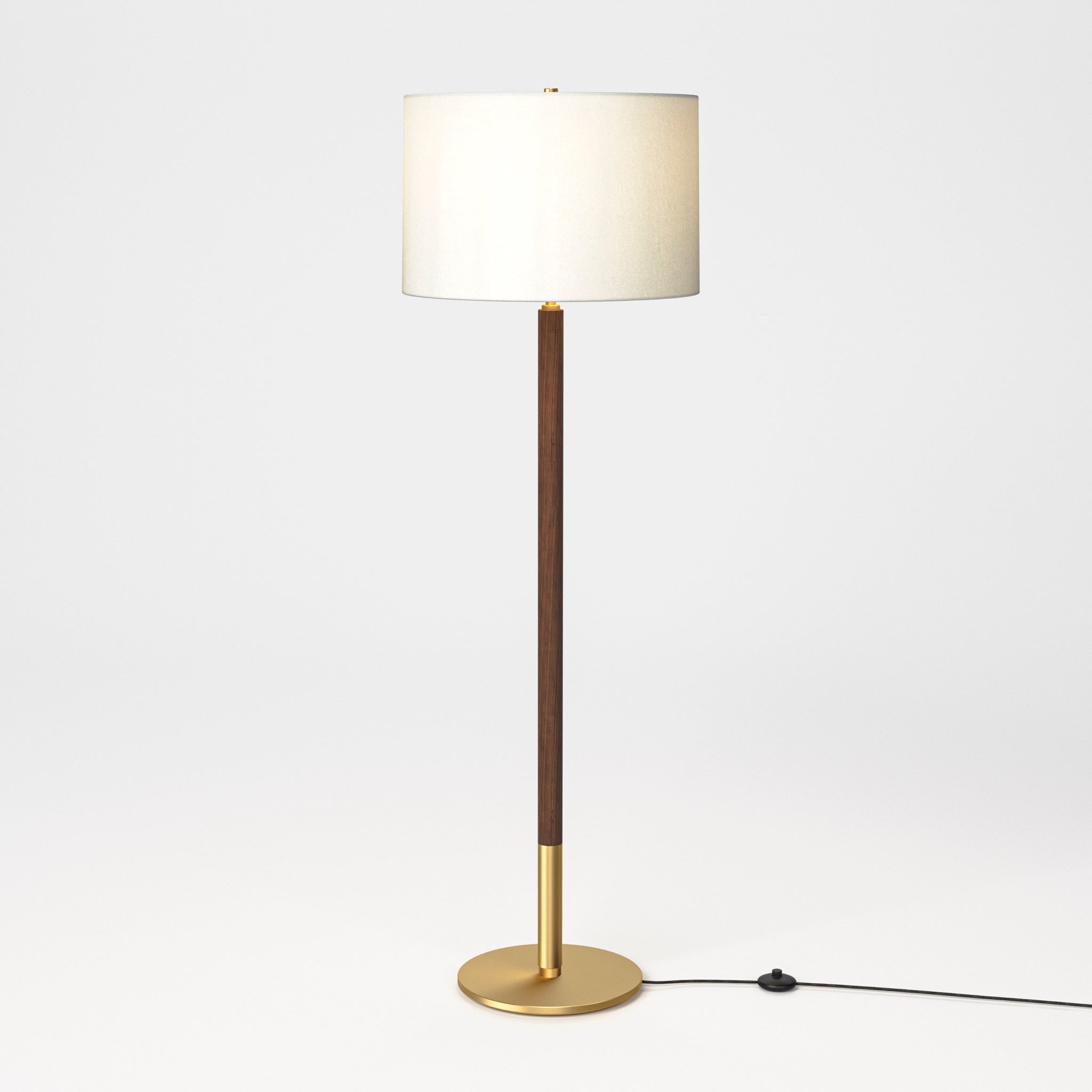 Stickley Walnut Grove Stem Floor Lamp — Walnut Grove Stem Floor Lamp Light On Cord Front