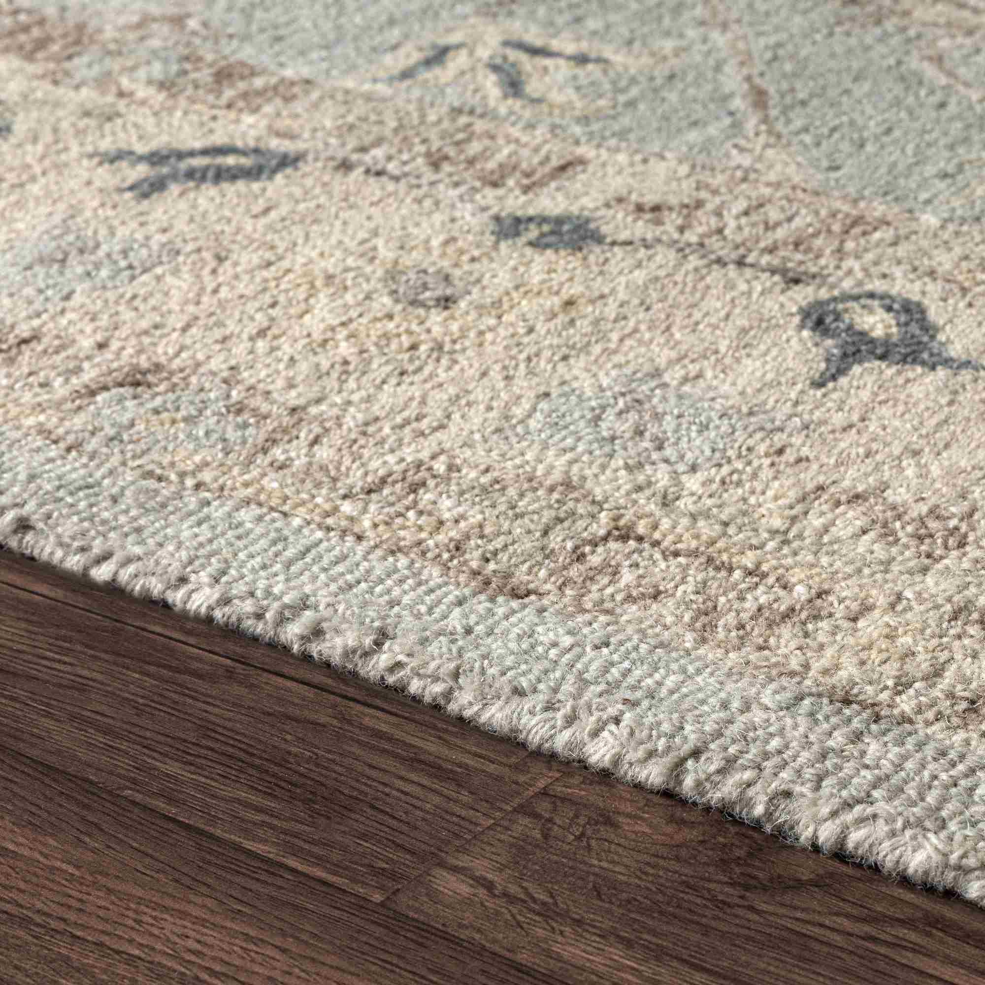 LR Home Allure Rug — Blue / Cream