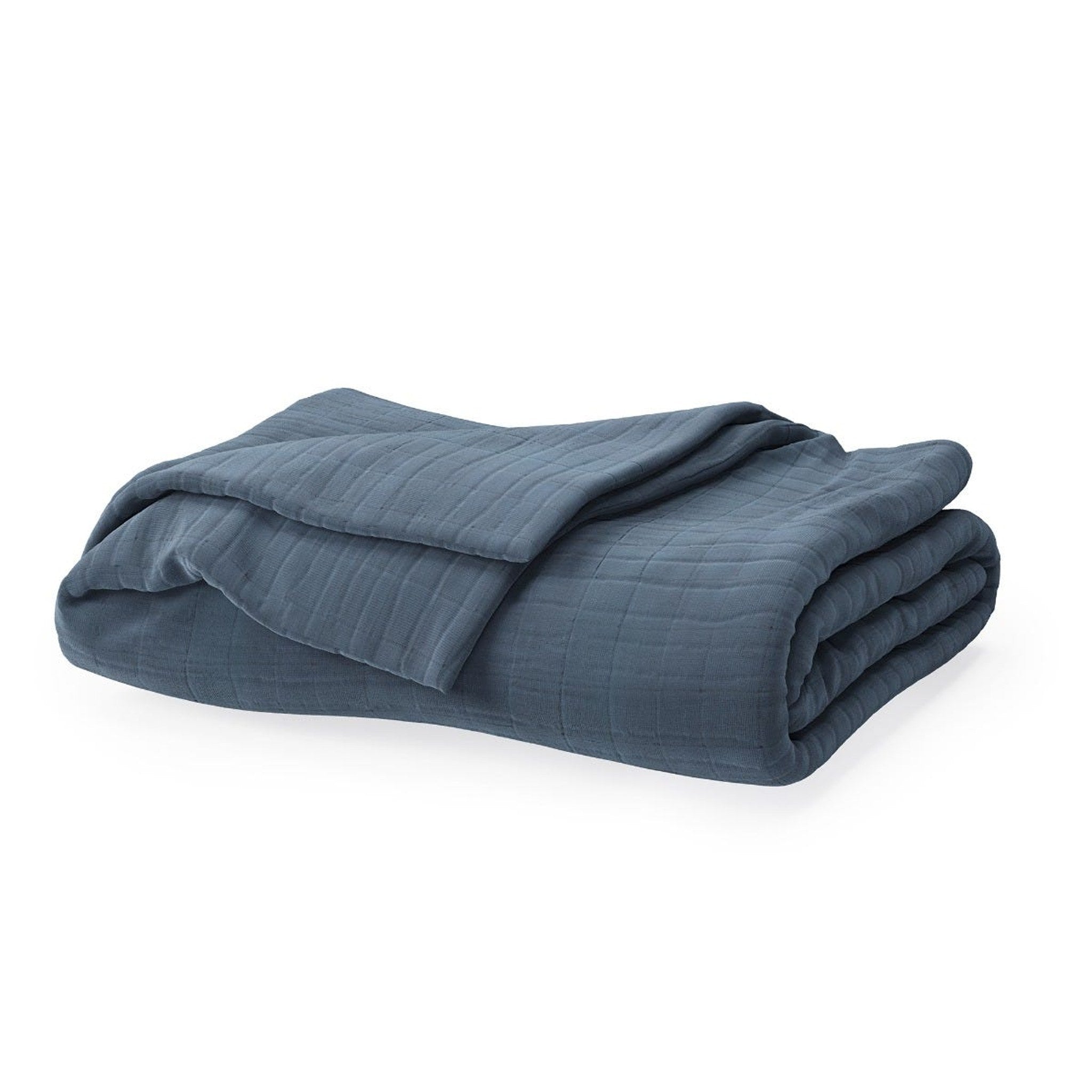 Naturepedic Organic Cotton Breathable Muslin Blanket — Mineral Blue