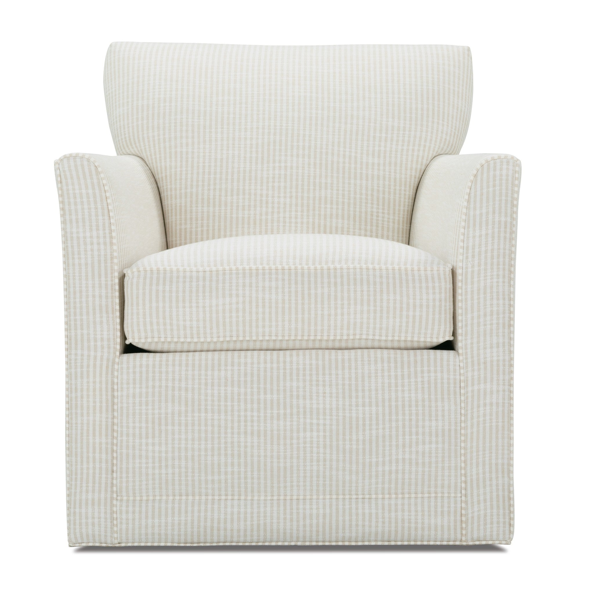 Rowe Furniture Times Square Swivel Chair — Wheat - Classic Weave Stripe
