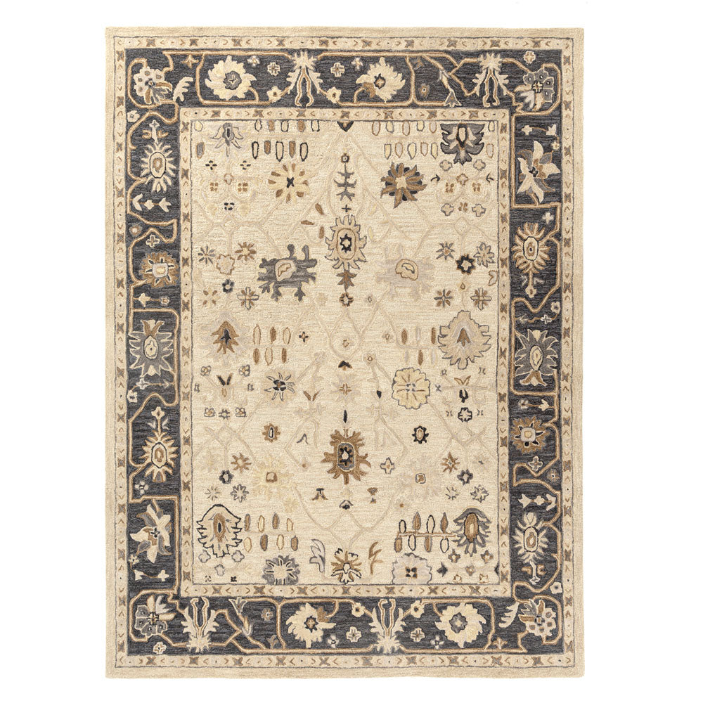 LR Home Brisbane Rug — Cream / Charcoal