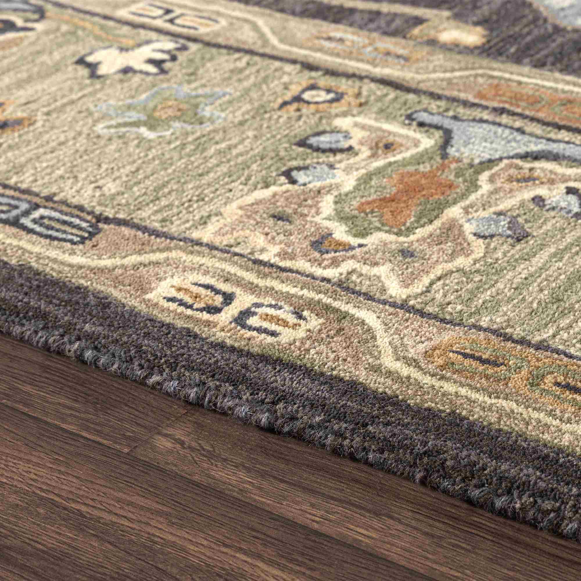 LR Home Caitlin Rug — Charcoal / Sage