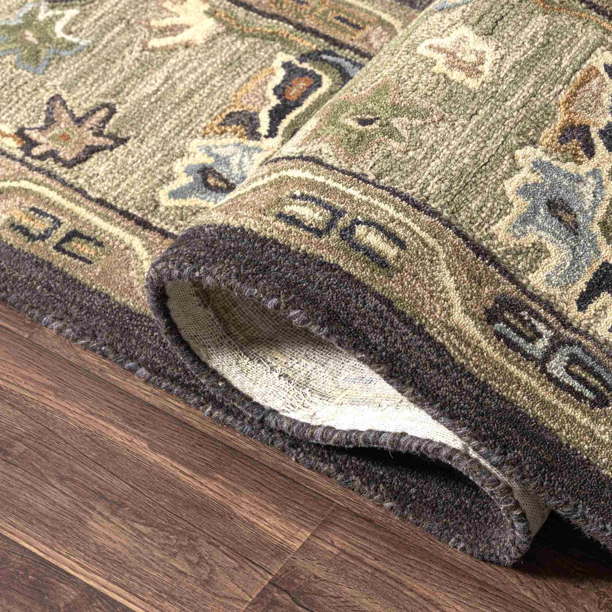 LR Home Caitlin Rug — Charcoal / Sage
