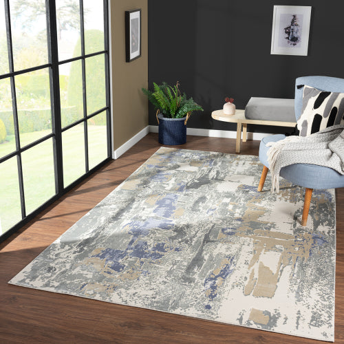 LR Home Cheshire Rug — Blue / Gray