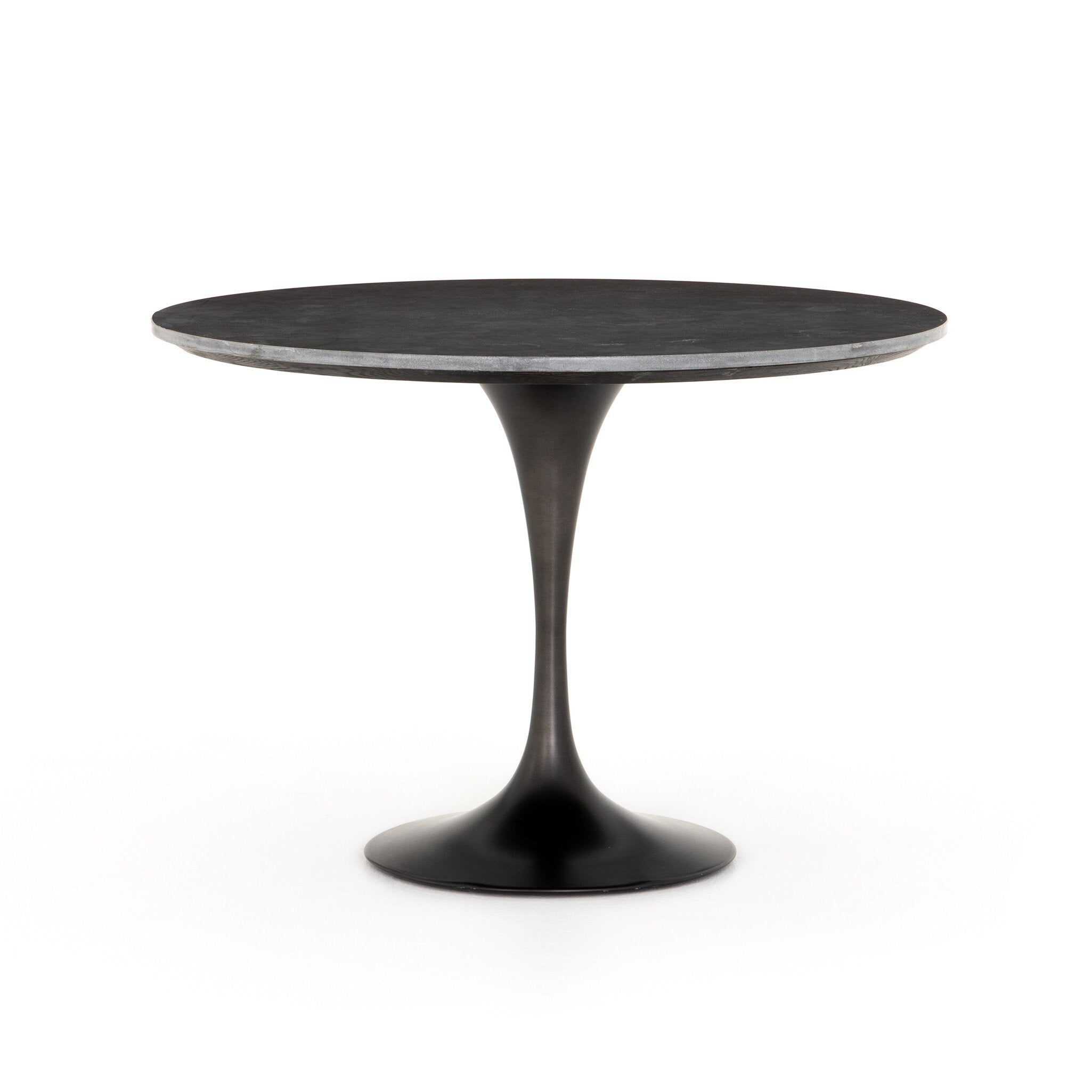 Four Hands Powell Dining Table — Bluestone-Ebony-Dark Rustic Black