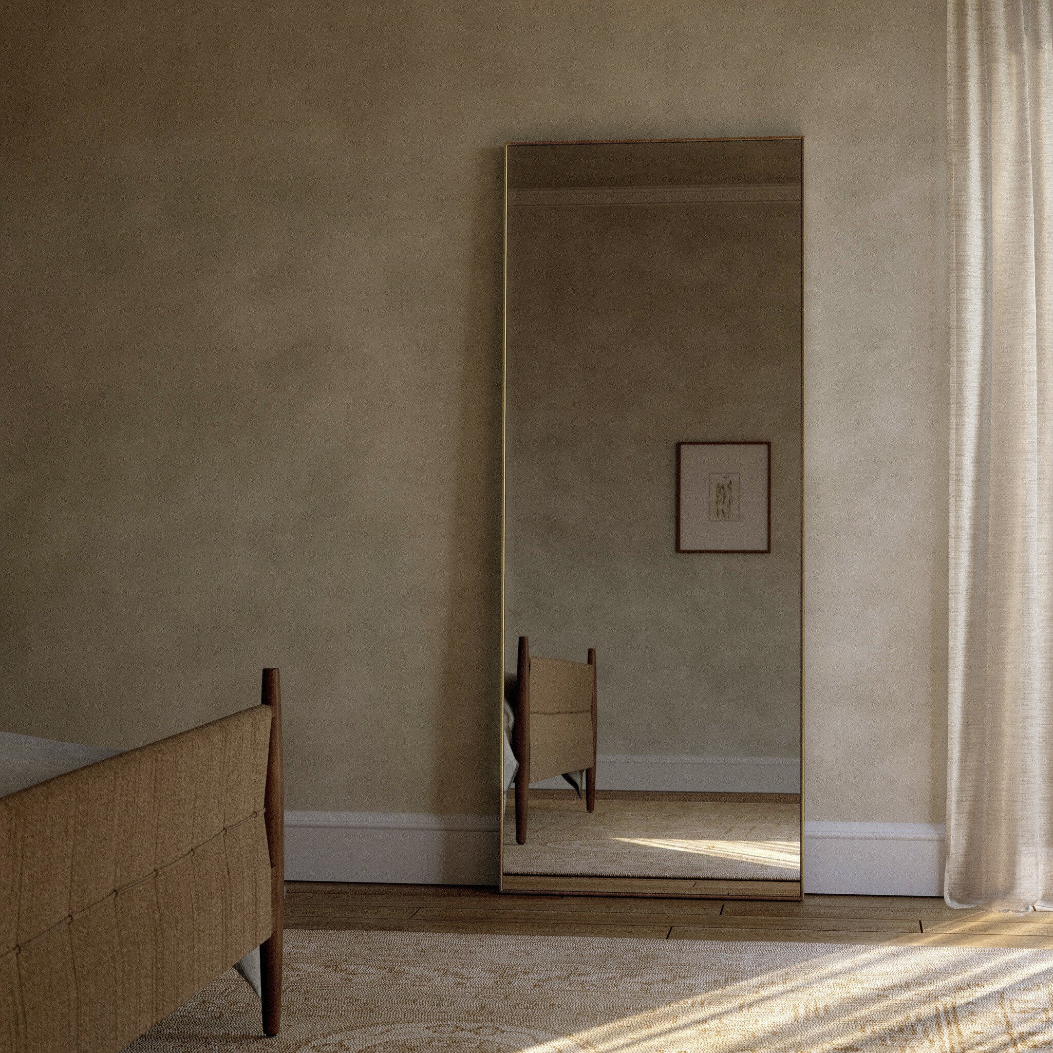 Four Hands Bellvue Floor Mirror — Polished Brass