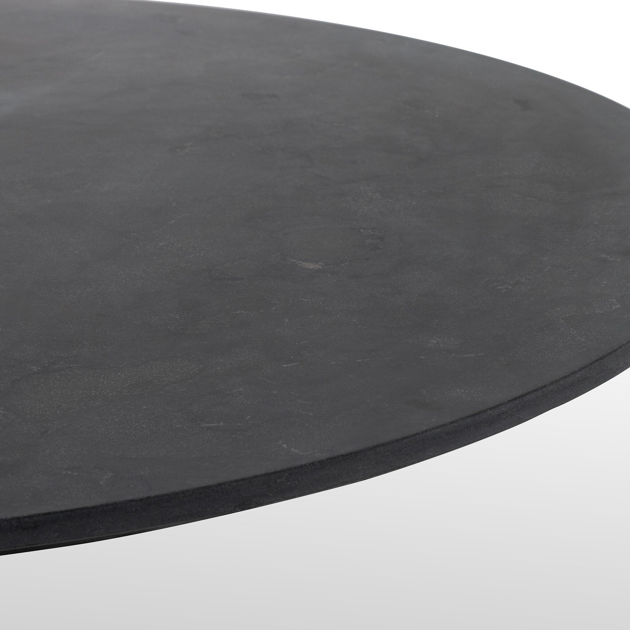 Four Hands Powell Dining Table — Bluestone-Ebony-Dark Rustic Black