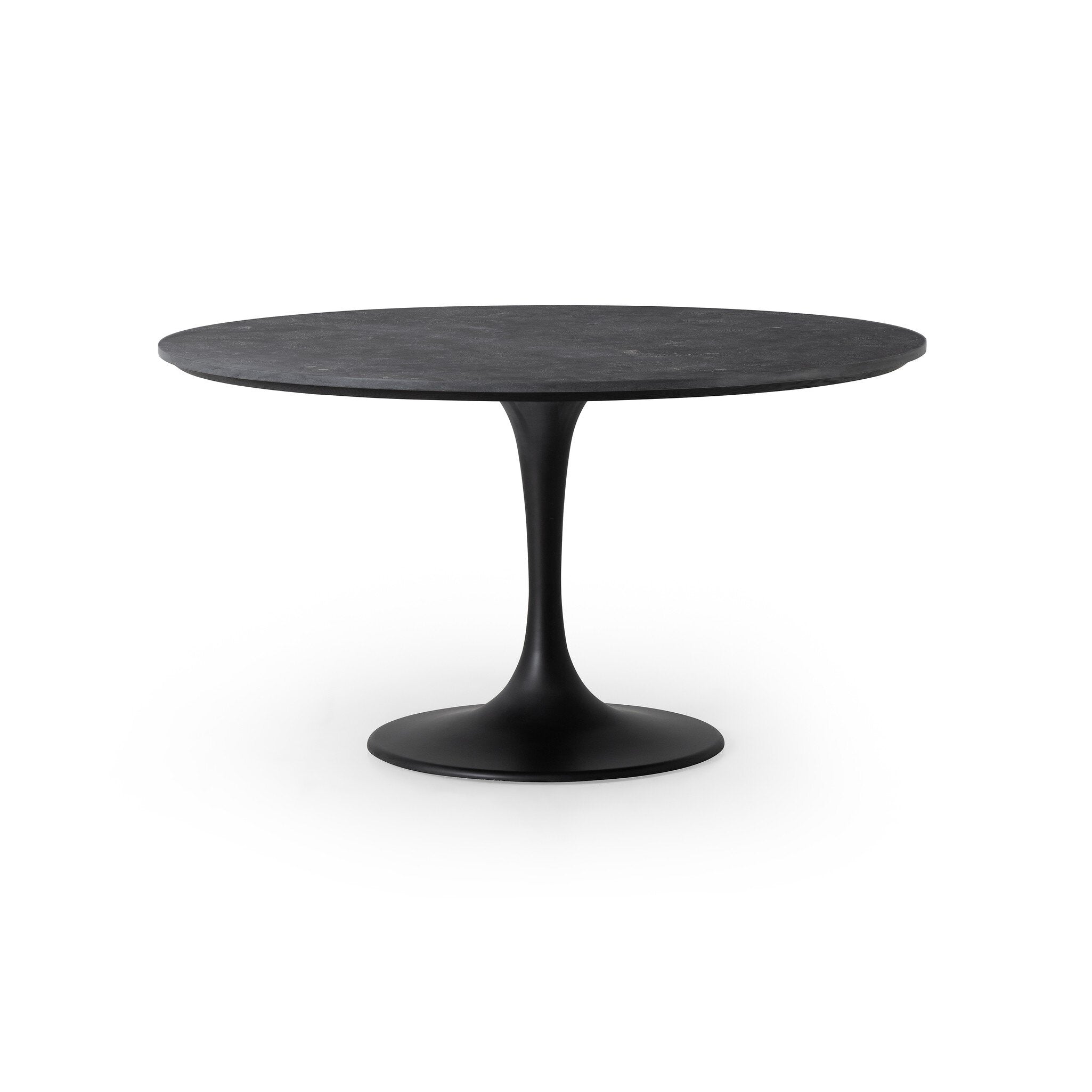 Four Hands Powell Dining Table — Bluestone-Ebony-Dark Rustic Black