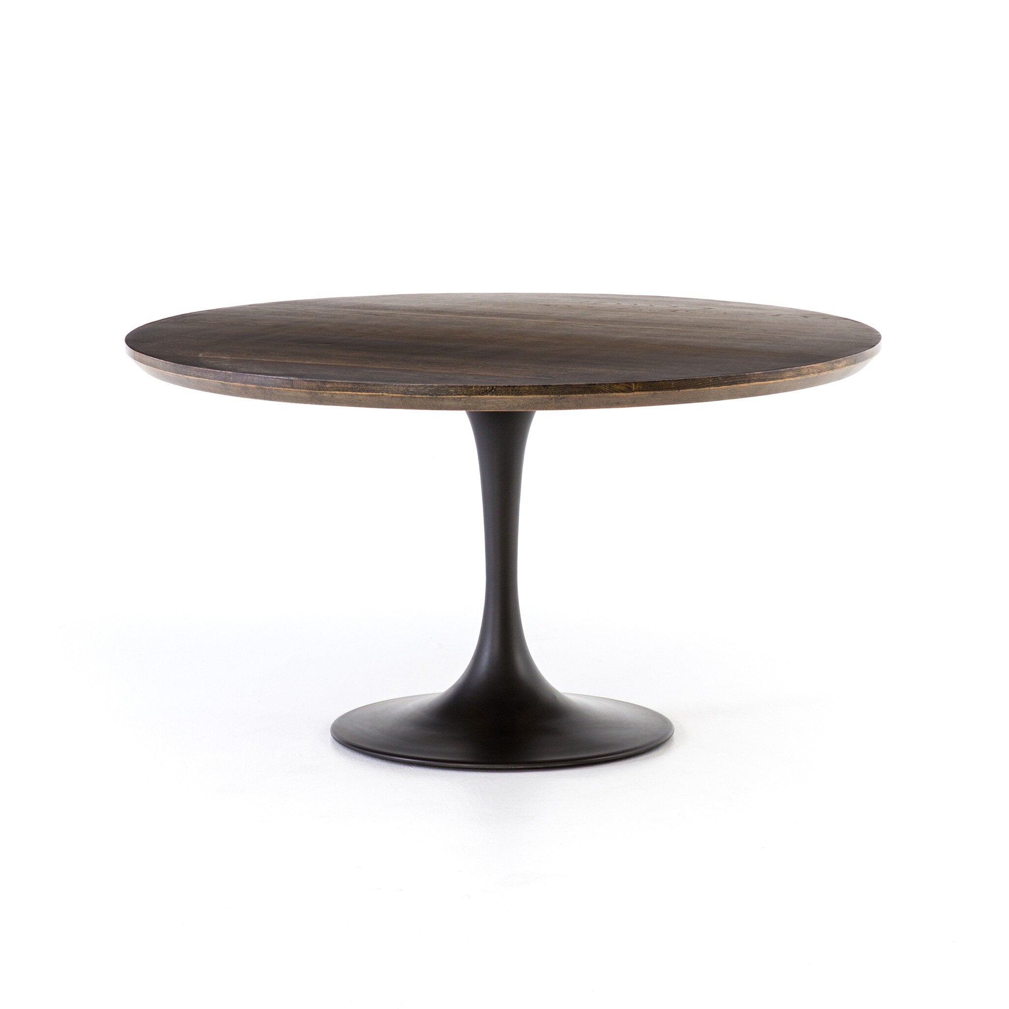 Four Hands Powell Dining Table — English Brown Oak Veneer-English Brown Oak-Dark Rustic Black