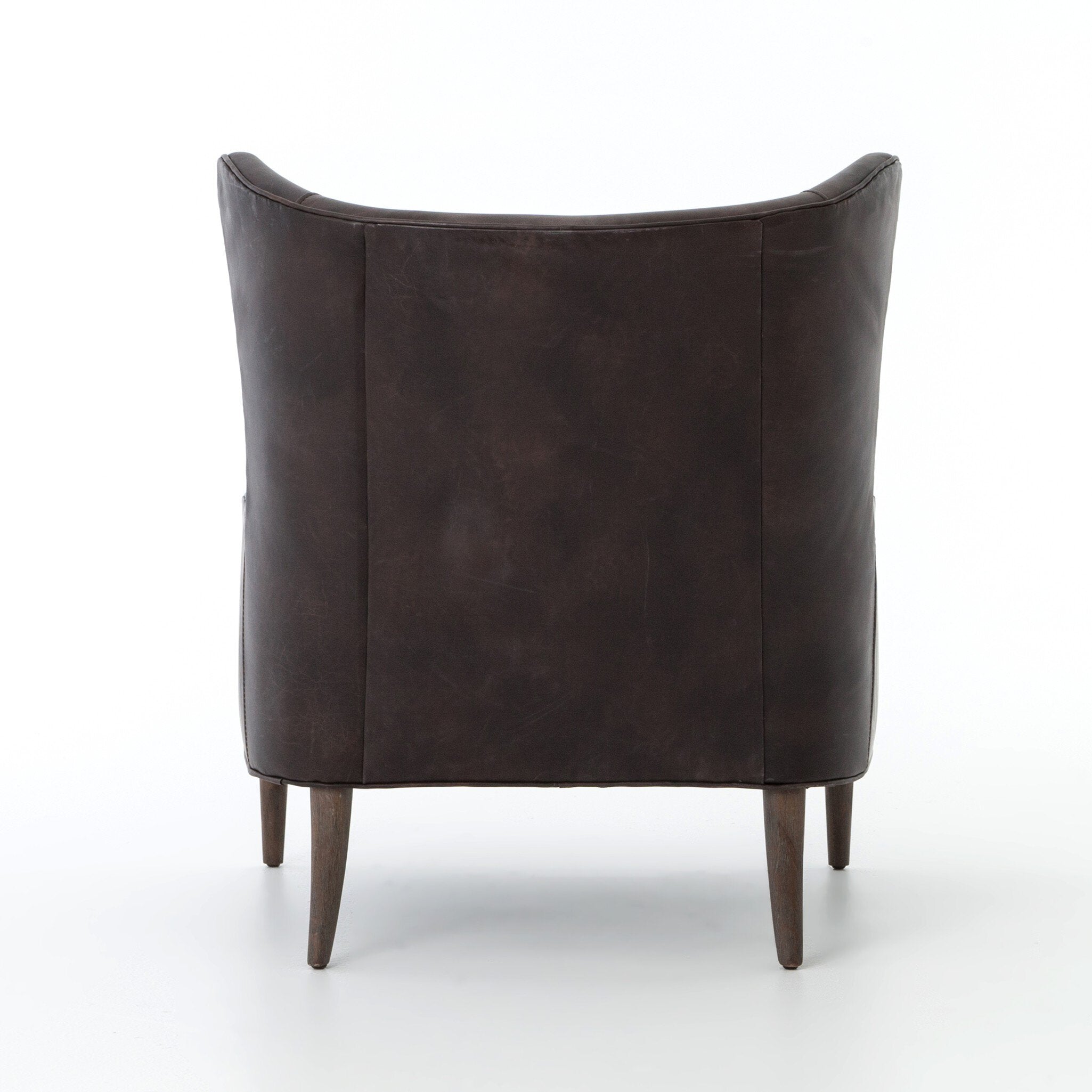 Four Hands Marlow Wing Chair — Vintage Black-Vintage Brown