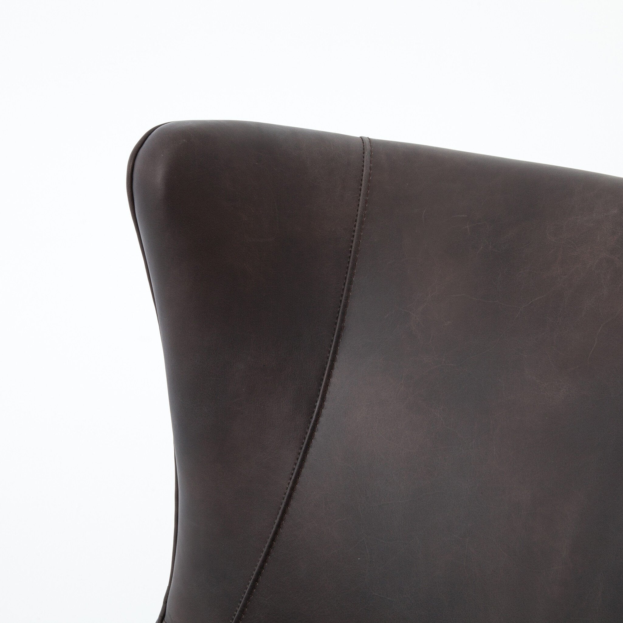 Four Hands Marlow Wing Chair — Vintage Black-Vintage Brown