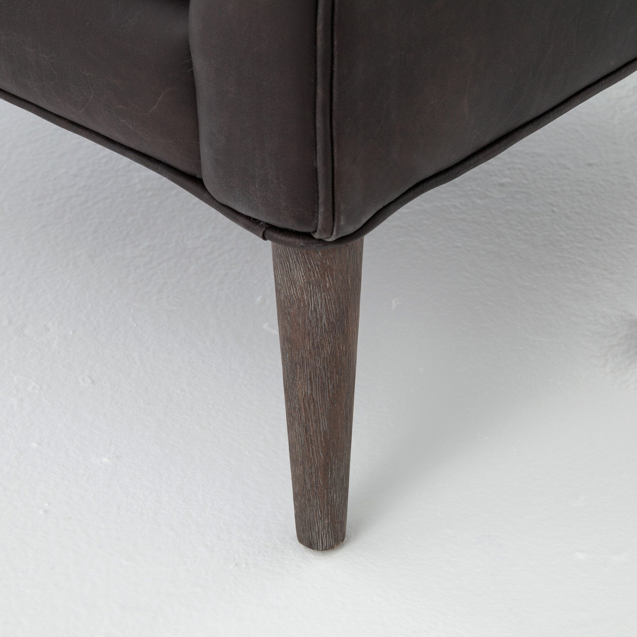 Four Hands Marlow Wing Chair — Vintage Black-Vintage Brown