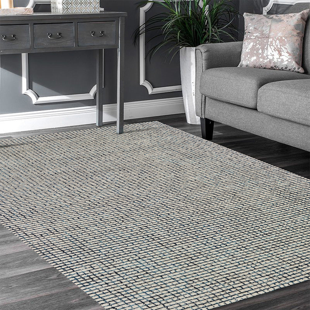 LR Home Criss Cross Rug — Navy / Ivory