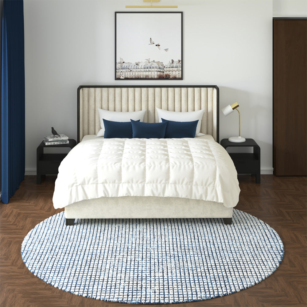 LR Home Criss Cross Rug — Navy / Ivory