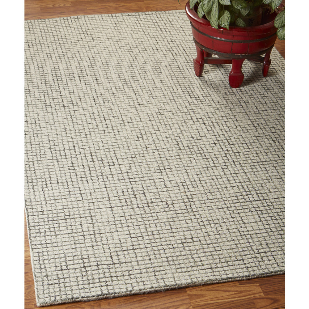 LR Home Criss Cross Rug — Silver / Ivory